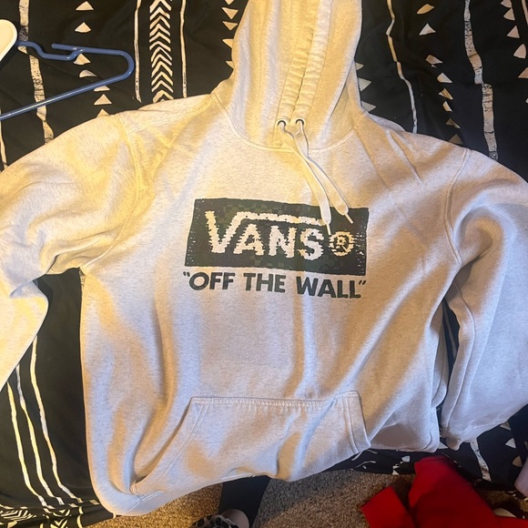 Vans Other - Vans Light Gray Hoodie with Black Logo